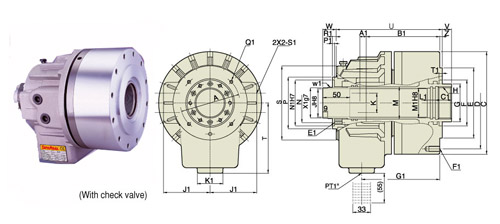 LC-RC Series Super High Speed Through-hole Rotary Hydraulic Cylinder